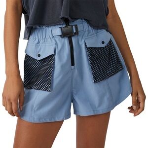FP Movement by Free People Blue Cargo Shorts with Mesh Detail